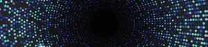 circle of lights spiraling down into a dark hole